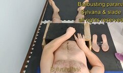 326 A very exciting shoejob and footjob in ballbusting table