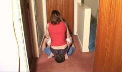 Black Lace Panties Face Sitting On The Landing