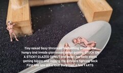 Tiny naked Sexy Shrunken Sunbathing Women Get hungry and invade giantesses donut getting STUCK ON A STICKY GLAZED DONUT and eaten her belly starts getting bigger and moving the girls are fighting back First lola lets out a loud Burp then a few FARTS mkv