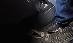 Driving in Black and Pink Nike Juniper Sneakers