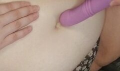 BBW Dildo Fucking Jiggling Belly Button