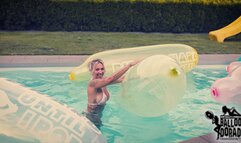 Anni rides and Nailpops GL700 Airships in the Pool 4K UHD Version