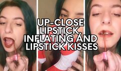 Up-Close Lipstick Fetish And Inflatable Kisses