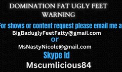 Big FATTY Dominates you cock with her feet