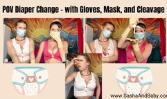 POV Adult Diaper Change POV Face Mask, Latex Gloves, and Cleavage