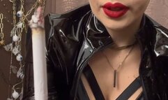 Smoking instructions, encouragement, closeup fetish