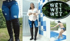 wet wet wet :jeans and boots