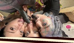 POV 3 Girls 1 cock 4some New Years Eve Orgy with Morea Black, Anuskatzz and Lily Lu