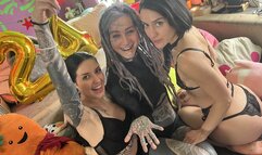 POV 3 Girls 1 cock 4some New Years Eve NYE Orgy with Morea Black, Anuskatzz and Lily Lu (MOV)