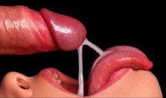 CLOSE UP Tongue and Lips BLOWJOB