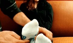 Shy Violet is Introduced to Foot Tickling