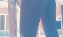 From under the table, I play with my feet