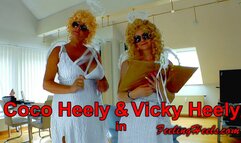 The Angels share - Episode 2 - starring: Coco Heely & Vicky Heely - Part 1 - HD - REMASTERED - High Heels Halo Magic Wand Toe Wiggling Spreading Handjob Double Blowjob - 720p - MP4