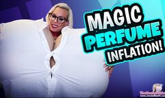 Magic perfume inflation! My jacket can't hold those tits!