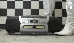 Working Radio under high heel Boots floor view