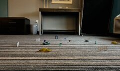 Shrunken and crushed under Giantess Witch spiked sandals (Custom Request) Floor POV - 4K