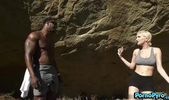 Short Haired Blonde Skye Blue Rides BBC Reverse Cowgirl