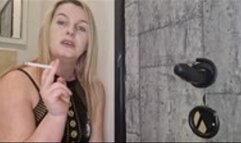 Glory Hole Sissy training with smoking Mistress