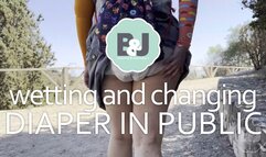 Wetting and changing diaper in public