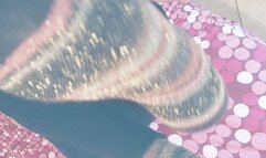 New golden socks on dirty feet