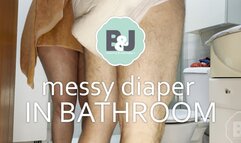 Messy diaper in bathroom
