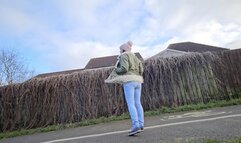 Blue jeans afternoon outdoor wetting peeing