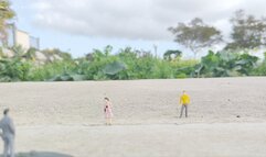 Tiny watching his friends