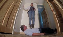 Chelsea Trampling On The Landing In Cow Girl Boots FLOOR CAM (4K)
