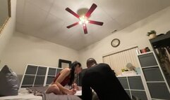 Fay fucks her tutor in dorm room and cream pie