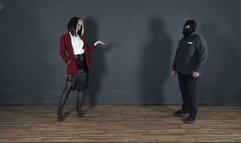 Greedy wife in latex vacuum bed with vibro and money