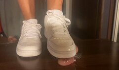 White Nike couture Low 2 cockbox shoejob cumshot