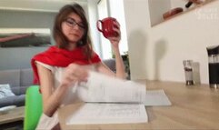 Pretty petite tutor shows her long toes as a rewad (4K 2160p)