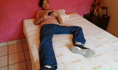 Young Guy Vesper Masturbates On Bed & Shows Off His Feet And Twink Body (MOV)
