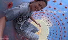 Inside HUGE Room Sized Inflatable Cylinder On The Water -HD