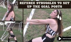 4K Ziva Fey Soccer Referee Struggles To Set Up The Goal Posts!