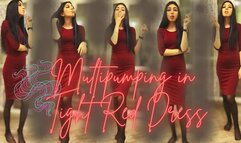 Multipumping in Tight Red Dress