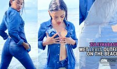 WET LEVIS OUTFIT ON THE BEACH