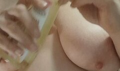 BBW rubs oil all over hig big body