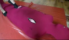 Evil Red Mistress does a very hard handjob and ruins orgasm on a totally mummified slave WMP version