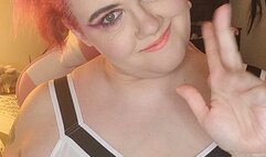 Fat Cheerleader drinking chocolate syrup