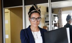 Hot realtor - shows all she can, high heels close-up