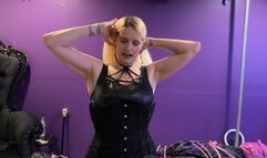 Leather dress and corset