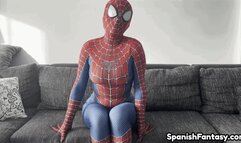 SpiderGirl touching her body #1