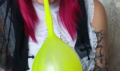 Sexy nun blowing punchballoons