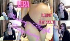 Pregnant Lera Chainsmoking & Blowjob For Her bf