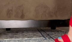Give Me a Pedicure With Your Mouth Version 3 - Goddess Alya has you on your knees as she walks in wearing sexy red heels with blue toenail polish in this sexy clip where she directs you into using your mouth to give her a pedicure foot worship foot lickin