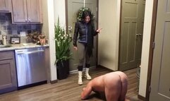 Naked and kneeling when I get home! (boot and toilet humiliation)!