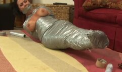 Gina Rae Michaels-Head to toe mummification in duct tape ball gagged and tape gag