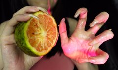 LONG NATURAL NAILS DESTROY ORANGE
