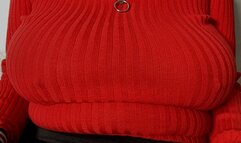 Big-boobed secretary in a tight red shirt (2022) (MP4)